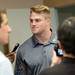 Michigan captain and linebacker Jake Ryan speaks with reporters at the Junge Family Champions Center on Monday, August 26, 2013. Melanie Maxwell | AnnArbor.com